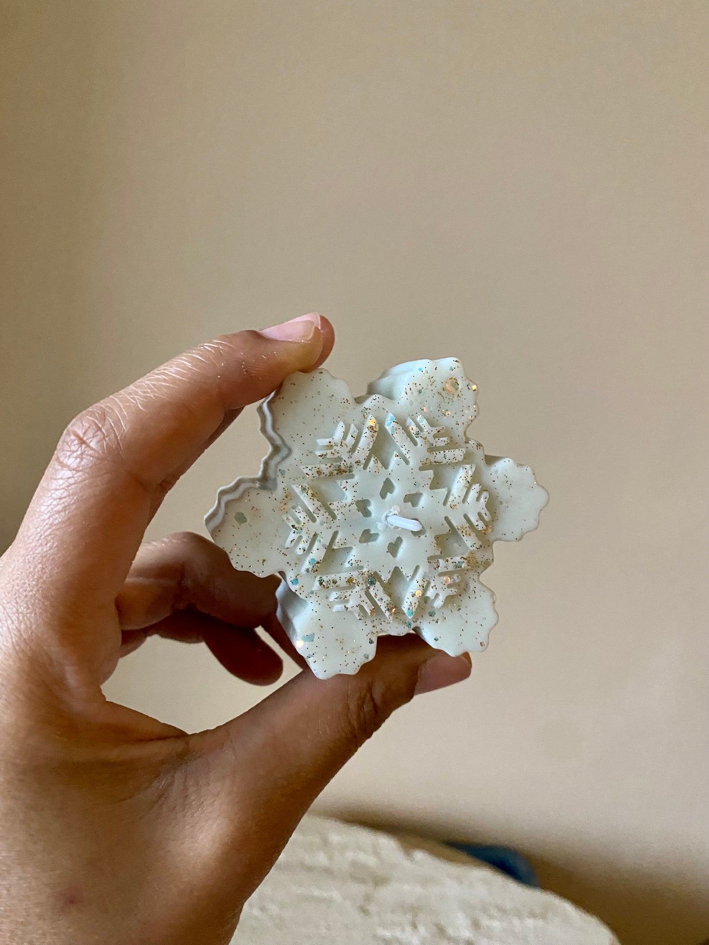 snowflake candle
