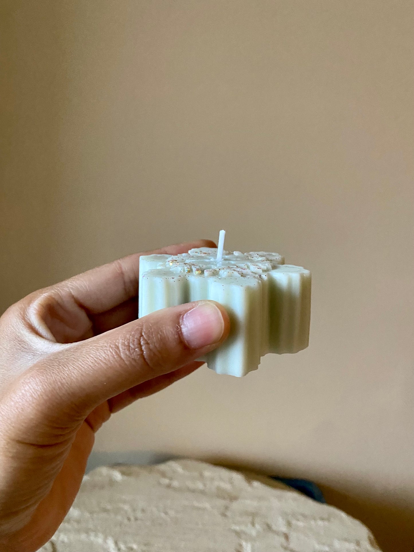 snowflake candle