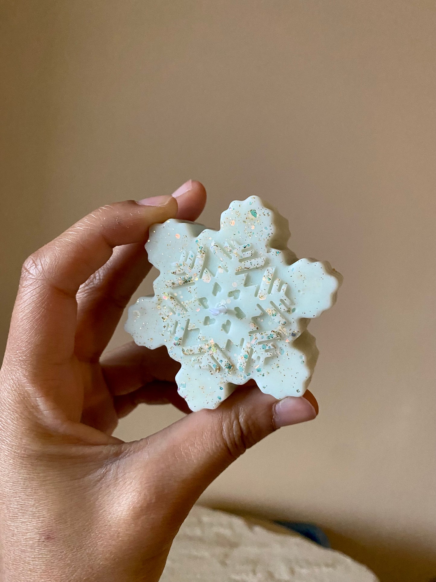 snowflake candle