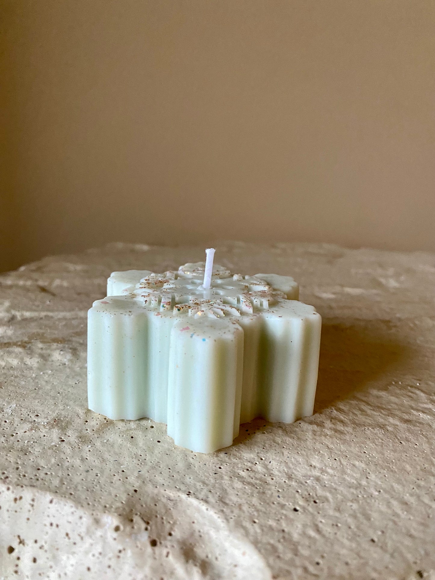 snowflake candle