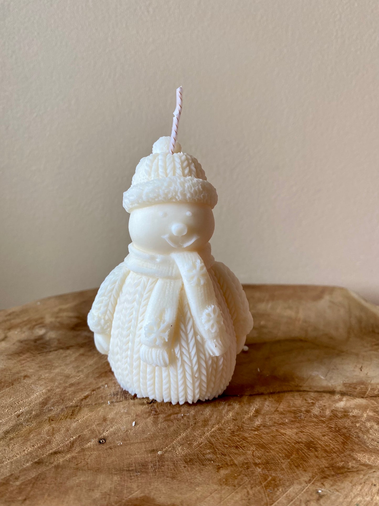 Bougie bonhomme de neige